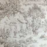 Tessuto Toile de Jouy H 280 cm - TORTORA/ECRU