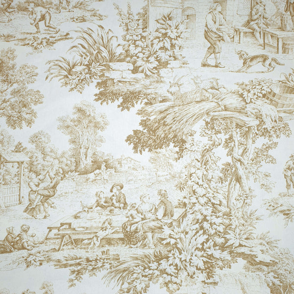 Tessuto Toile de Jouy H 280 cm - SABBIA/ECRU