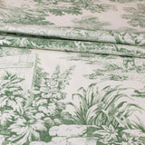 Tessuto Toile de Jouy H 280 cm - VERDE/ECRU