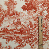 Tessuto Toile de Jouy H 280 cm - ARANCIO/ECRU