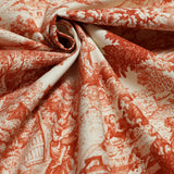 Tessuto Toile de Jouy H 280 cm - ARANCIO/ECRU