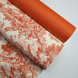 Tessuto Toile de Jouy H 280 cm - ARANCIO/ECRU