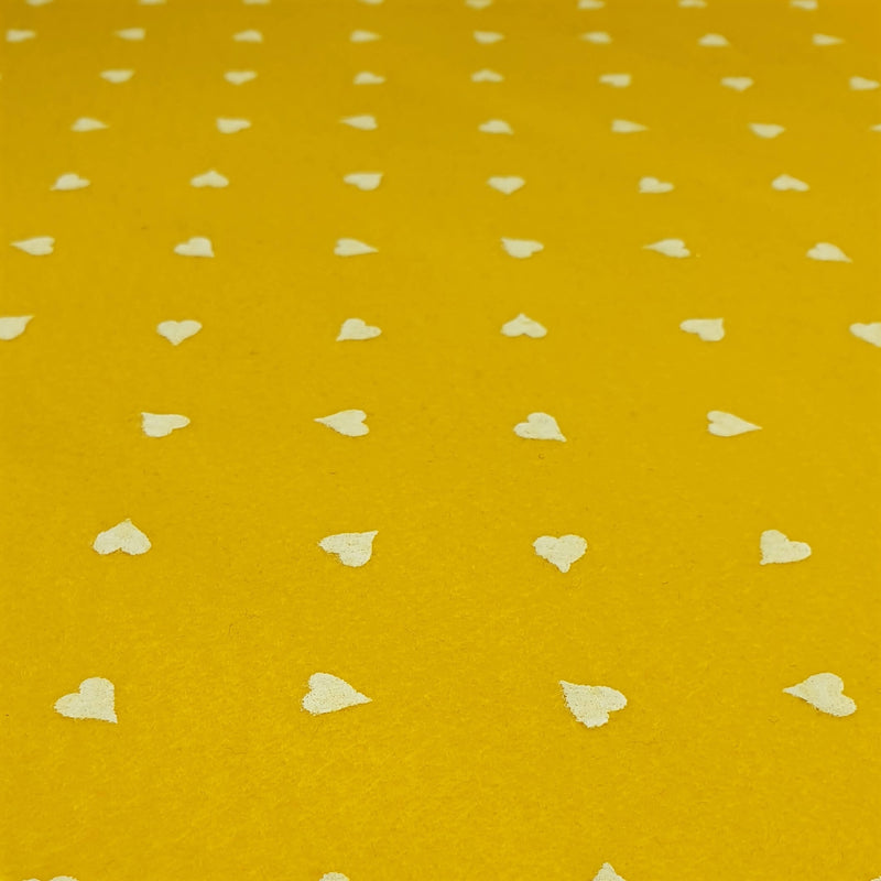 Pannolenci Stampato H 180 cm - GIALLO/CUORI PICCOLI BIANCHI