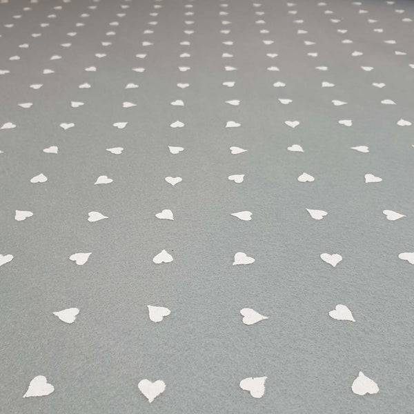 Pannolenci Stampato H 180 cm - GRIGIO CHIARO/CUORI PICCOLI BIANCHI