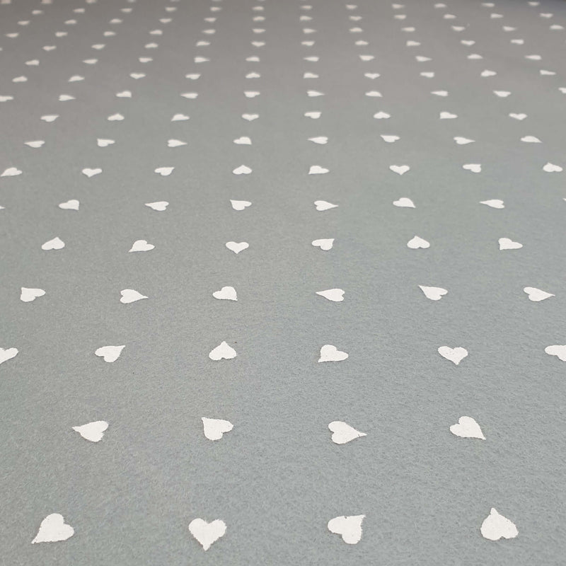 Pannolenci Stampato H 180 cm - GRIGIO CHIARO/CUORI PICCOLI BIANCHI