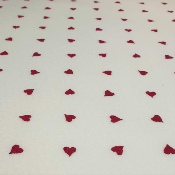 Pannolenci Stampato H 180 cm - PANNA/CUORI PICCOLI BORDEAUX