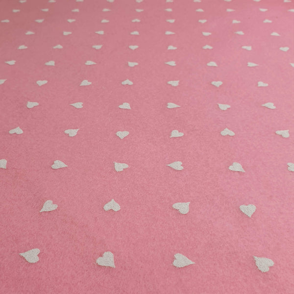 Pannolenci Stampato H 180 cm - ROSA/CUORI PICCOLI BIANCHI