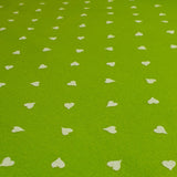 Pannolenci Stampato H 180 cm - VERDE MELA/CUORI PICCOLI BIANCHI