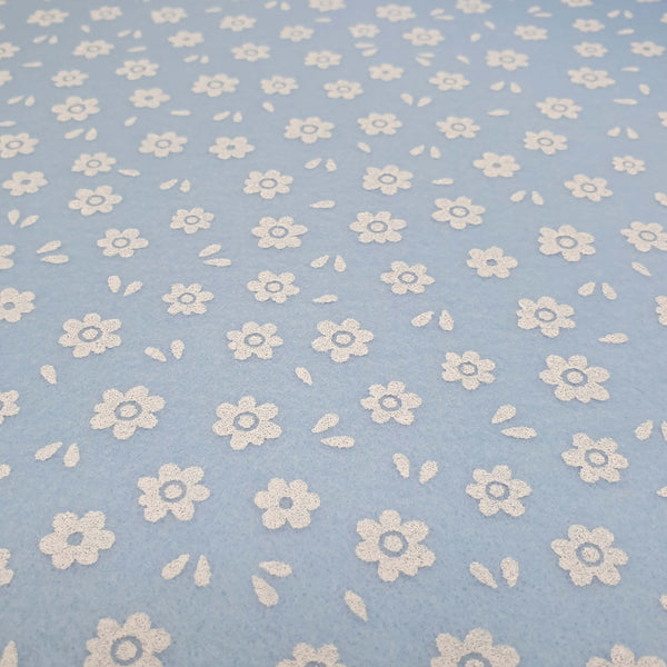 Pannolenci Stampato H 180 cm - CIELO/FIORI BIANCHI