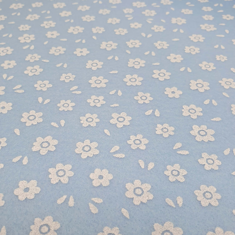 Pannolenci Stampato H 180 cm - CIELO/FIORI BIANCHI