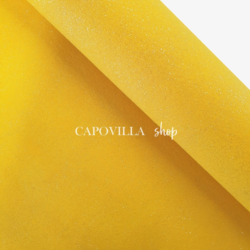 Pannolenci GIALLO GLITTER ARGENTO - taglio minimo o multipli da 25 x 1 –  Capovilla Shop