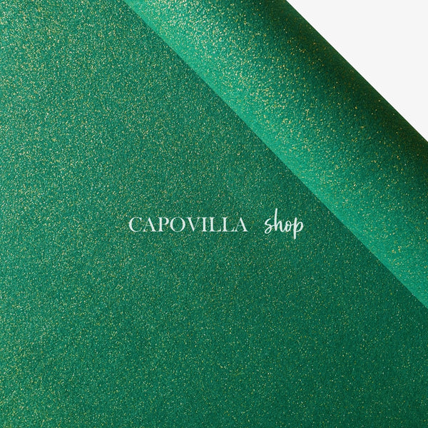 Pannolenci H 175 cm - VERDE NATALE GLITTER ORO