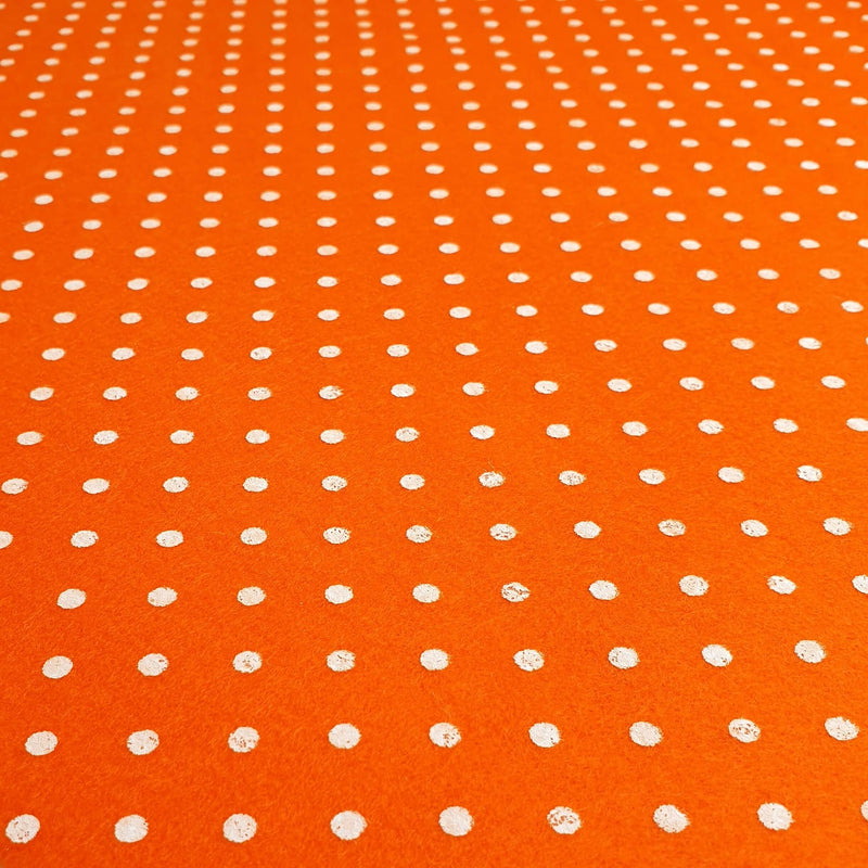 Pannolenci imprimés - POIS ORANGE/BLANC - coupe minimum ou multiples de 25 x 180 cm