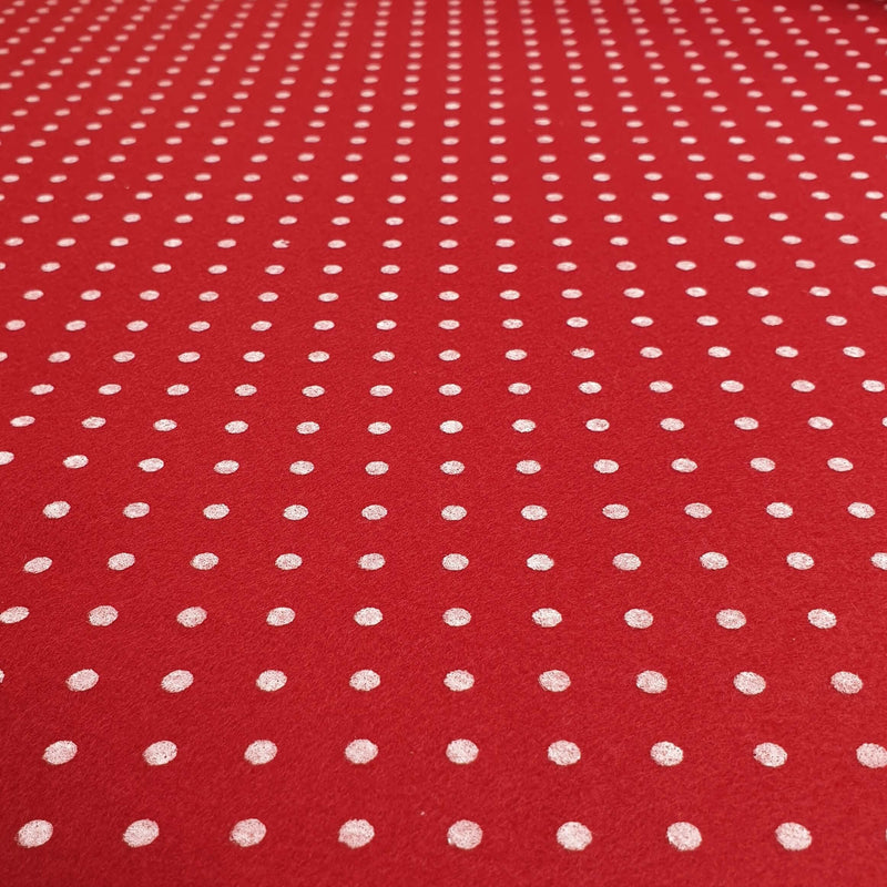 Bedruckte Pannolenci – BORDEAUX/WEIßE POLKA DOTs – Mindestschnitt oder Vielfaches von 25 x 180 cm