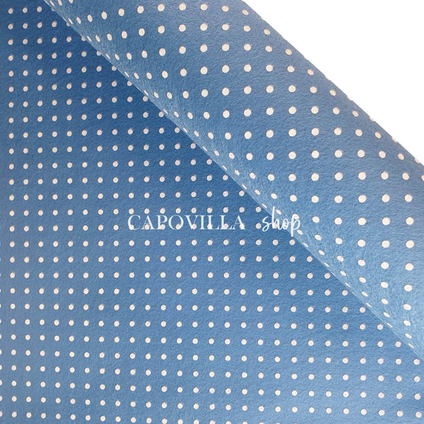 Pannolenci Stampato H 180 cm - CELESTE/POIS BIANCHI