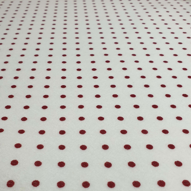 Pannolenci imprimés - CRÈME/BORDEAUX POLKA POIS - coupe minimum ou multiples de 25 x 180 cm