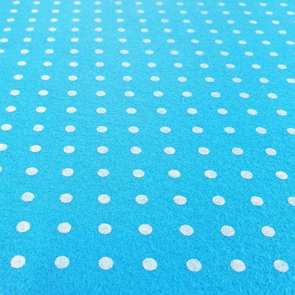 Pannolenci Stampato H 180 cm - TURCHESE/POIS BIANCHI