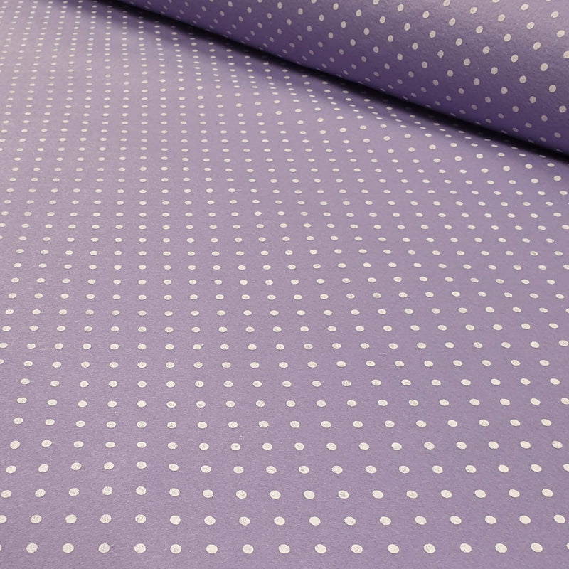 Bedruckte Pannolenci – LILA/WEIßE POLKA DOTs – Mindestschnitt oder Vielfaches von 25 x 180 cm