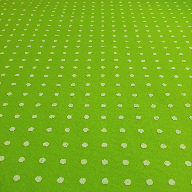 Bedruckte Pannolenci – APFELGRÜN/WEIßE POLKA DOTs – Mindestschnitt oder Vielfaches von 25 x 180 cm