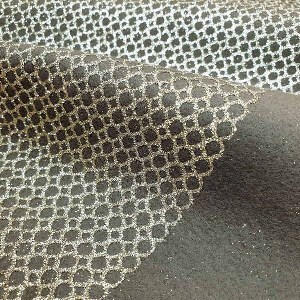Pannolenci H 160 cm - VERDE ARMY NIDO D'APE GLITTER ORO