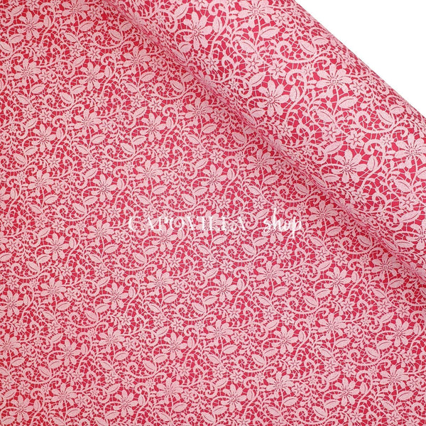 Bedruckte Pannolenci – Fuxia/weiße Spitze – Mindestmaß oder Vielfaches von 25 x 180 cm