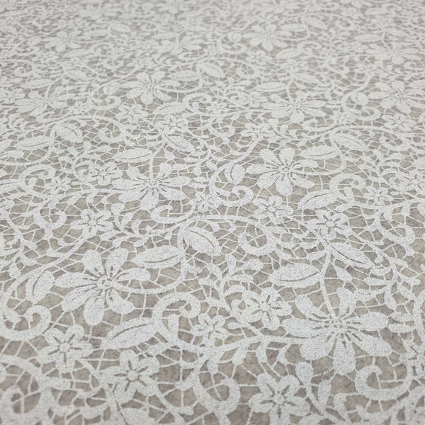 Bedruckte Pannolenci – weiße Wolle/Spitze – Mindestmaß oder Vielfaches von 25 x 180 cm