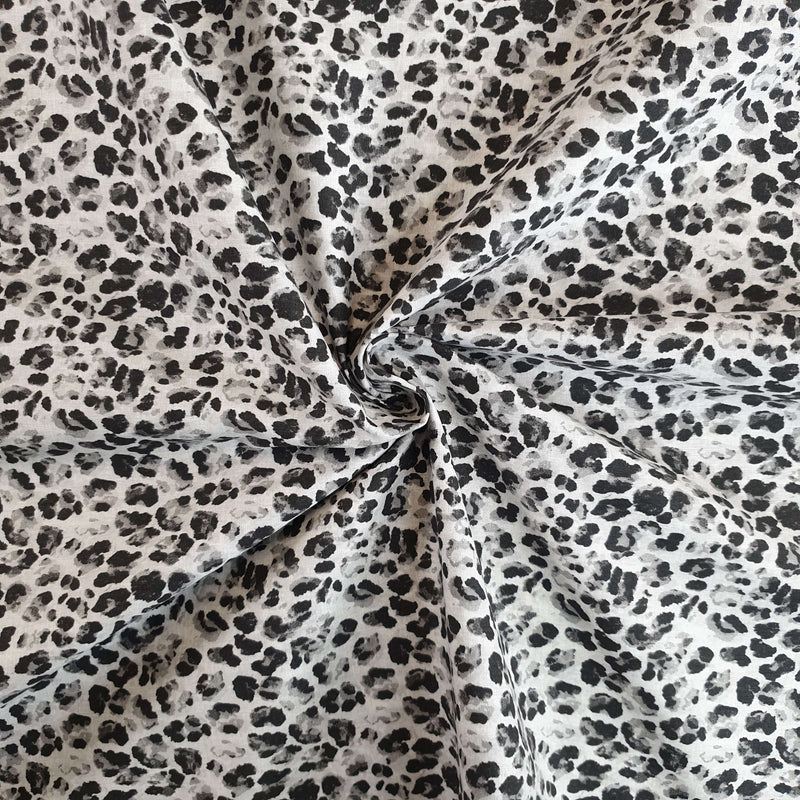 Cotone Percallino H 290 cm - LEOPARDATO GRIGIO