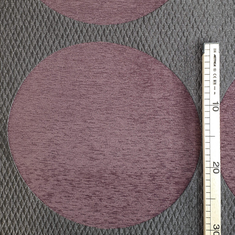 Trapuntino elasticizzato H 280 cm - CERCHI BORDEAUX/GRIGIO