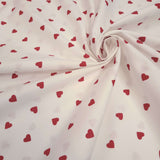 Tessuti Cotone H 140 cm - CUORICINI ROSSI