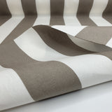 Tessuto per esterno H 160 cm - RIGHE FANGO/BIANCHE