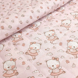 Trapuntato in tela di cotone double face H 140 cm - BALLERINE ROSA