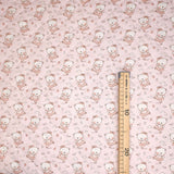 Trapuntato in tela di cotone double face H 140 cm - BALLERINE ROSA