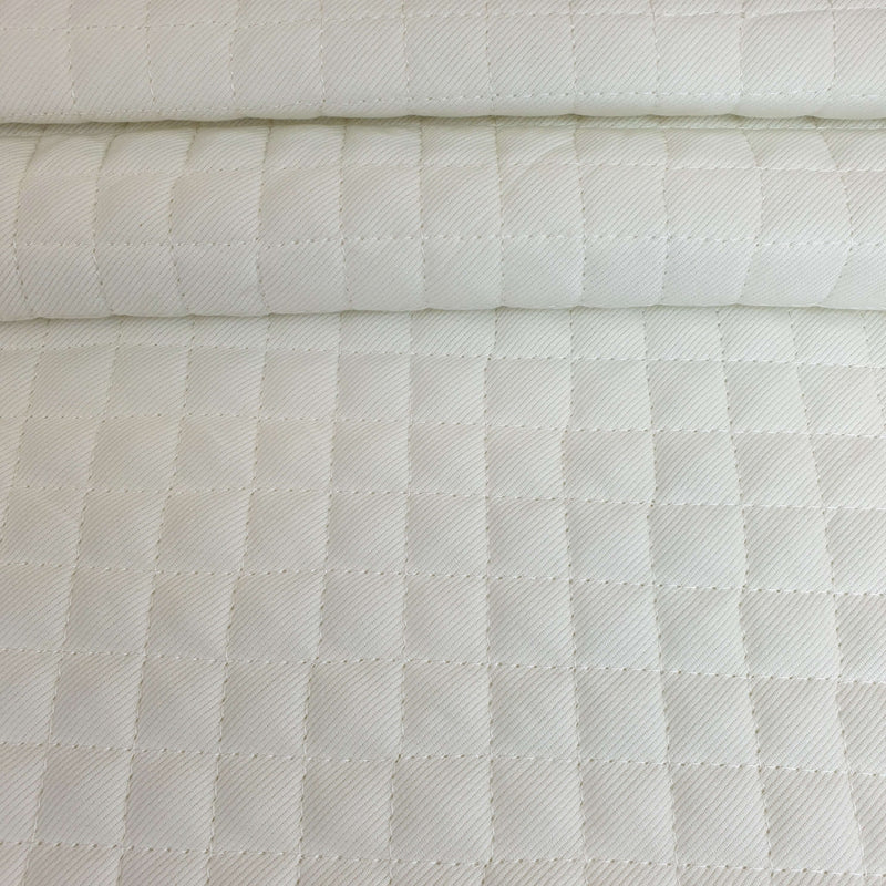 Trapuntato in piquet di cotone H 140 cm - AVORIO
