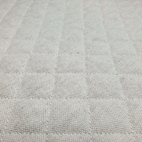 Trapuntato in misto cotone double face H 140 cm - GREZZO QUADRO MEDIO/BEIGE