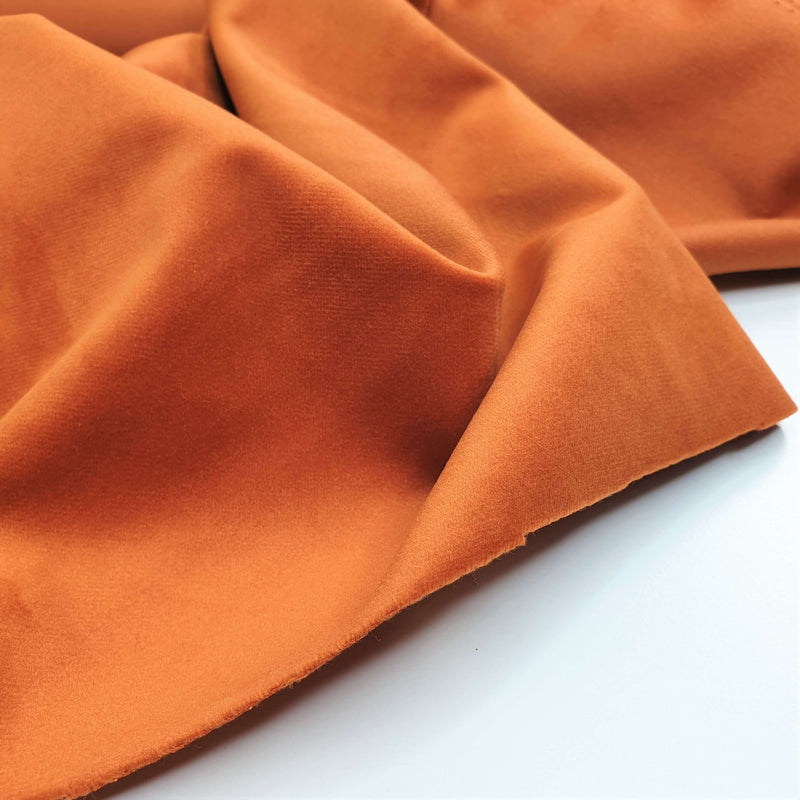 Velours Lisse - ORANGE - coupe minimum ou multiples de 25 x 150 cm